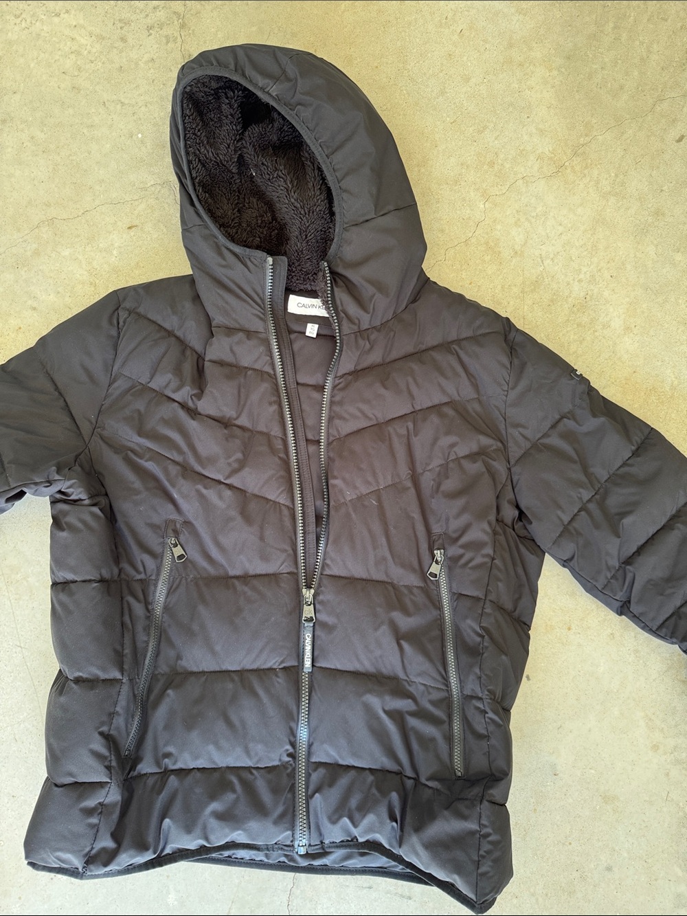 Men’s Calvin Klein Black Quilted Hooded Puffer Jacket